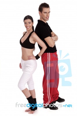 Fitness Couple Standing Stock Photo