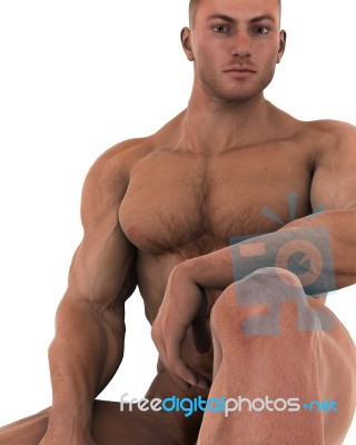 Fitness Muscular Male Model Stock Image