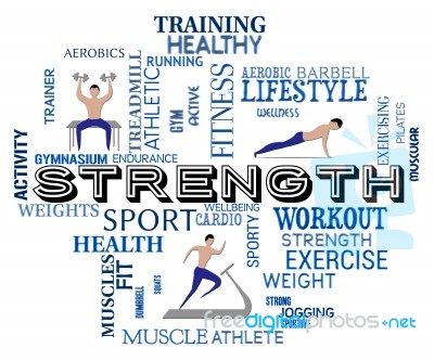 Fitness Strength Represents Working Out And Aerobic Stock Image