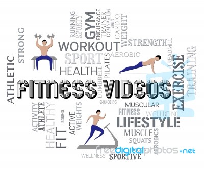 Fitness Videos Means Working Out In The Gym Stock Image