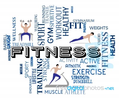 Fitness Words Represents Work Out And Exercising Stock Image - Royalty ...