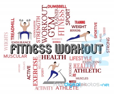 Fitness Workout Means Physical Activity And Aerobic Stock Image