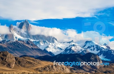 Fitz Roy Mountain, El Chalten, Patagonia, Glaciers National Park… Stock Photo