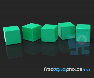 Five Blank Blocks Show Copyspace For 5 Letter Word Stock Image