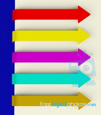 Five Multicolored arrow Stock Image