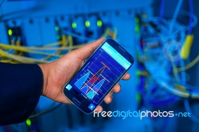 Fix Network Switch In Data Center Room Stock Photo