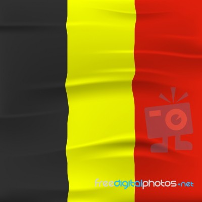 Flag Belgium Means Nationality Belgian And Patriotism Stock Image