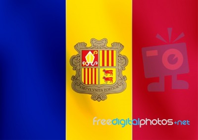 Flag Of Andorra -  Illustration Stock Image