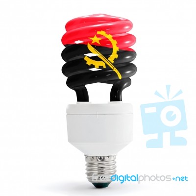 Flag Of  Angola On Bulb Stock Photo