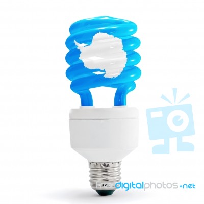 Flag Of Antarctica On Bulb Stock Photo