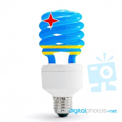 Flag Of Aruba On Bulb Stock Photo