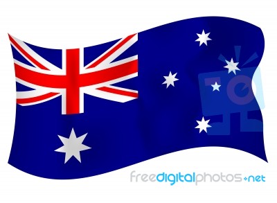 Flag Of Australia Waving Stock Image