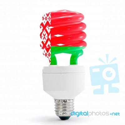 Flag Of Belarus On Bulb Stock Photo