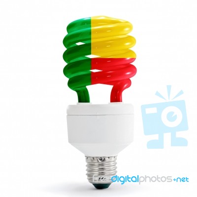 Flag Of Benin On Bulb Stock Photo