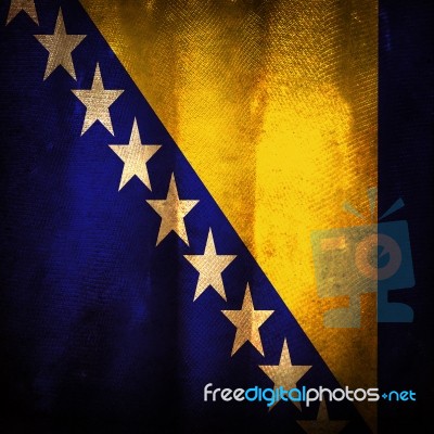 Flag Of Bosnia And Herzegovina Stock Photo