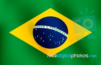 Flag Of Brazil -  Illustration Stock Image