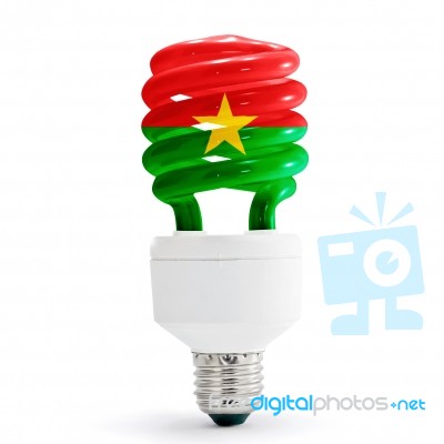 Flag Of Burkina Faso On Bulb Stock Photo