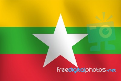 Flag Of Burma -  Illustration Stock Image