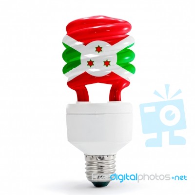 Flag Of Burundi On Bulb Stock Photo