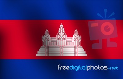 Flag Of Cambodia -  Illustration Stock Image