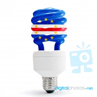 Flag Of Cape Verde  On Bulb Stock Photo