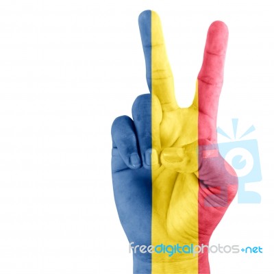 Flag Of Chad On Hand Stock Photo