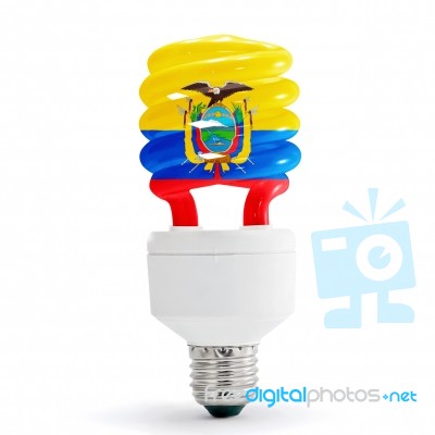 Flag Of Ecuador On Bulb Stock Photo