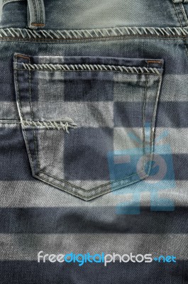 Flag Of Greece On Jeans Stock Photo