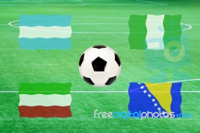 Flag Of Group F Soccer World Cup 2014 Stock Image