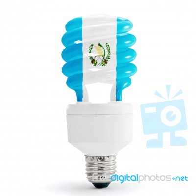 Flag Of Guatemala On Bulb Stock Photo