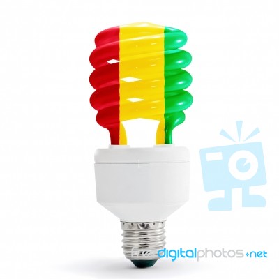 Flag Of Guinea On Bulb Stock Photo