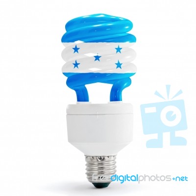 Flag Of Honduras On Bulb Stock Photo