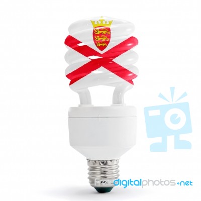 Flag Of Jersey On Bulb Stock Photo