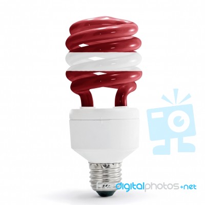 Flag Of Latvia On Bulb Stock Photo