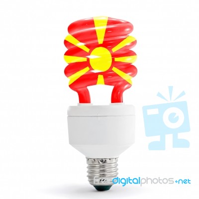 Flag Of Macedonia On Bulb Stock Photo