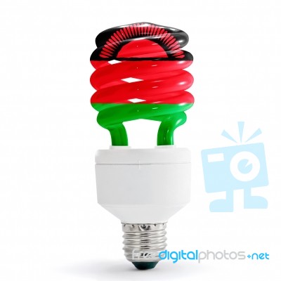 Flag Of Malawi On Bulb Stock Photo