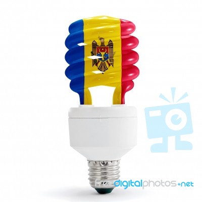 Flag Of Moldova On Bulb Stock Photo