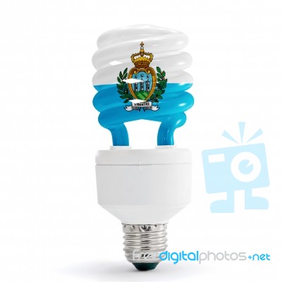 Flag Of San Marino On Bulb Stock Photo