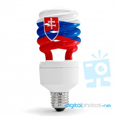 Flag Of Slovakia On Bulb Stock Photo