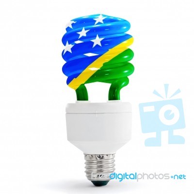 Flag Of Solomon Island On Bulb Stock Photo