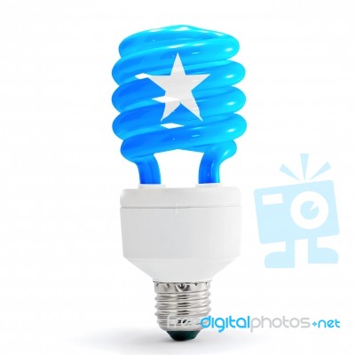 Flag Of  Somalia On Bulb Stock Photo