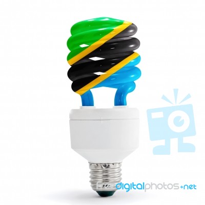  Flag Of Tanzania On Bulb Stock Photo