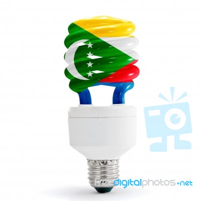 Flag Of The Comoros  On Bulb Stock Photo