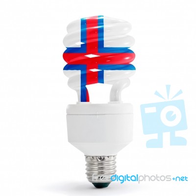 Flag Of The Faroe Island On Bulb Stock Photo