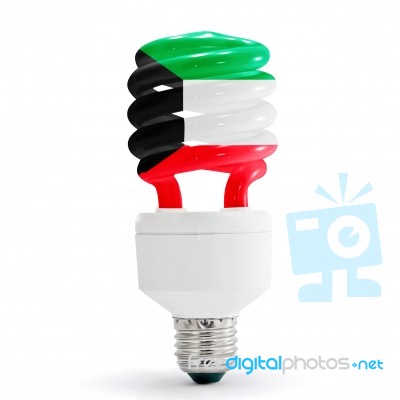 Flag Of The Kuwait On Bulb Stock Photo