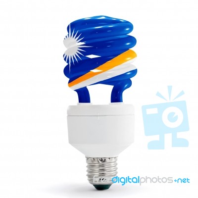 Flag Of The Marshall Islands On Bulb Stock Photo