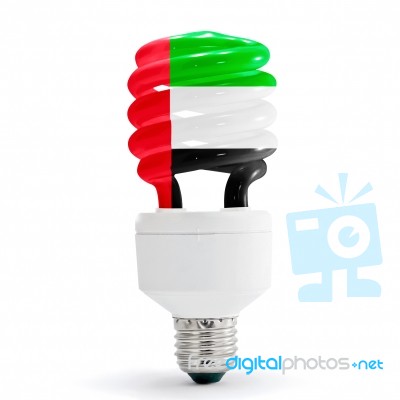 Flag Of The United Arab Emirates On Bulb Stock Photo