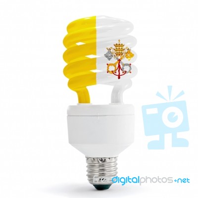 Flag Of The Vatican City On Bulb Stock Photo