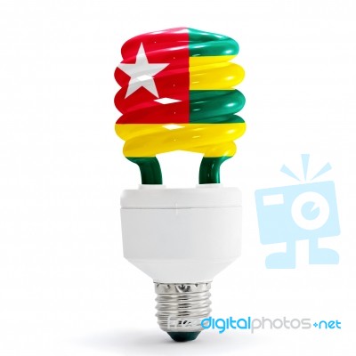 Flag Of Togo On Bulb Stock Photo