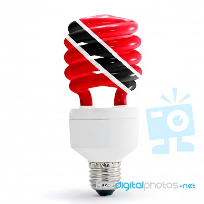 Flag Of  Trinidad On Bulb Stock Photo